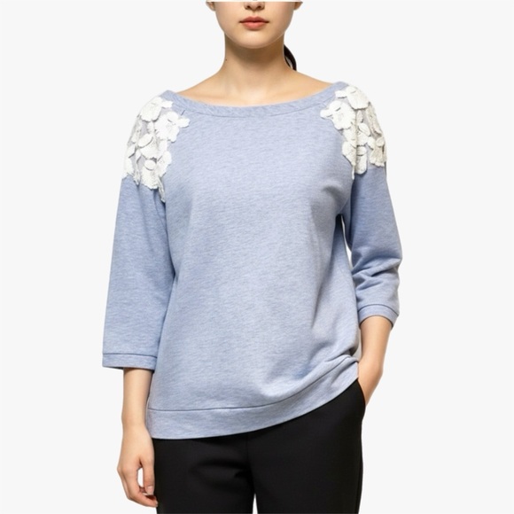 Alexia Admor Tops - Alexia Admor Lace Detail Sweatshirt Sz S
